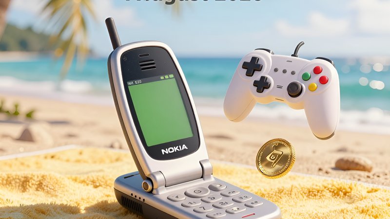 Винтажный телефон Nokia с золотой монетой и геймпадом как лучшие платные JAR-игры Symbian август 2026